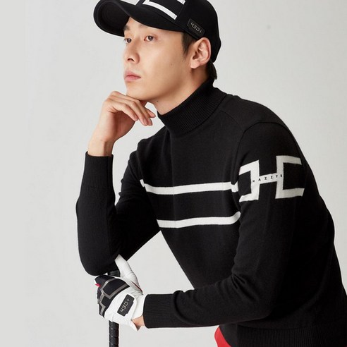 헤지스골프 남성용 모던 홑겹 하이넥 스웨터 HUSW1D711