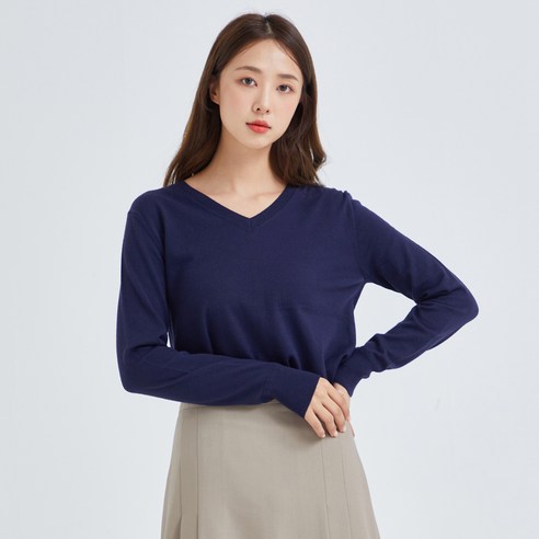 클라비스 여성용 베이직 V넥 풀오버