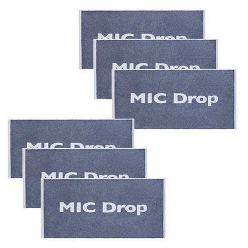 BTS MIC Drop 세면타월 170g 뱀부사, 그레이, 6개