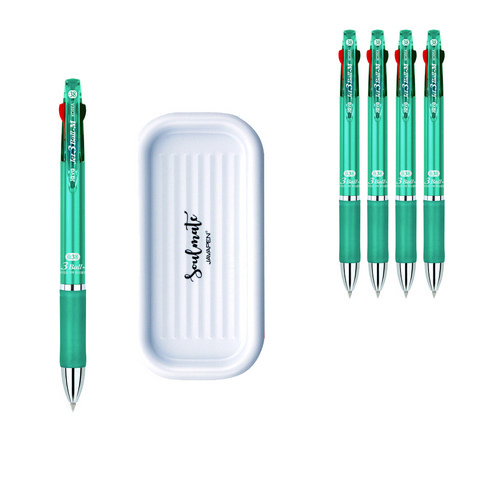 자바펜 제트3볼 M 펜 0.38mm 5p + 펜트레이 세트, 민트(볼펜), 랜덤발송(펜트레이), 1세트
