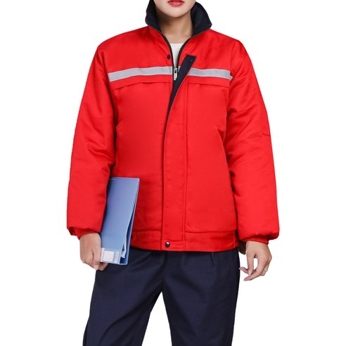 미화부장 겨울 방한 작업복 상의, 01 빨간색, 1개