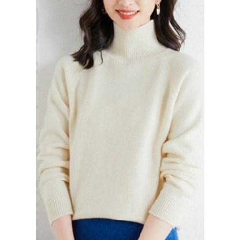 따뜻하고 편안하며 세련된 솔레일 여성용 데일리 베이직 목폴라 울 니트 스웨터