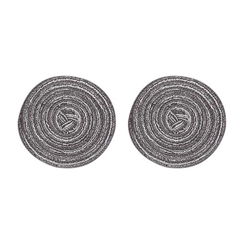 w에이블 감성 원형 테이블 매트 컵받침 2p, 07 짙은 회색, 110 x 110 mm