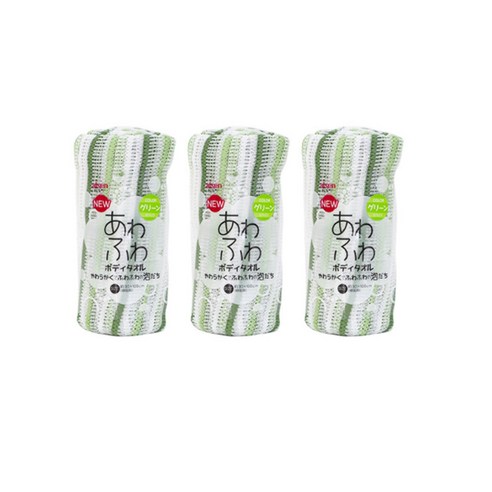 아이센 신축 소프트 버블타올 BT-625, 그린, 3개, 1개입