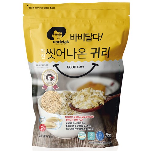 엉클탁 바비달다 씻어나온 귀리, 1개, 2kg