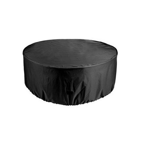 대형 야외 테이블 의자 방수 방진 원형커버, 블랙