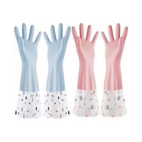 버클 롱 벨벳 고무장갑세트 M 42cm, 랜덤발송, 2세트