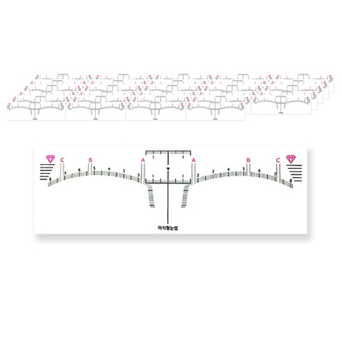 눈썹 디자인 스티커자 50p, 아치형, 1개