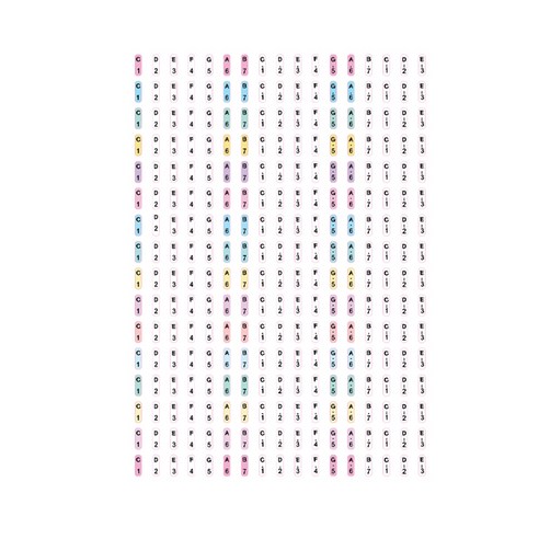 음계 스티커 8줄, 영문버전 A, 1개