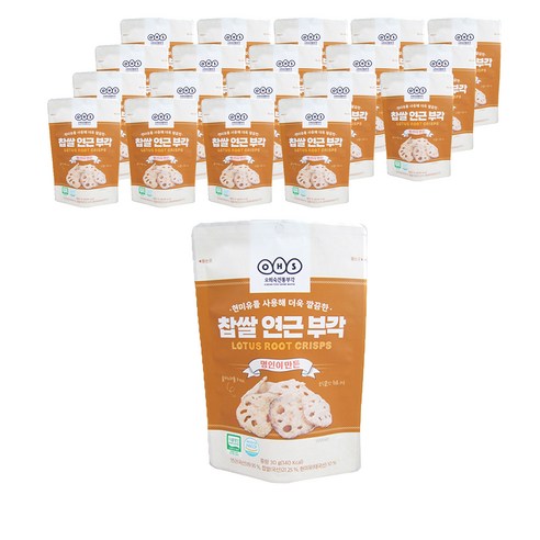 오희숙전통부각 찹쌀 연근 부각, 30g, 20개