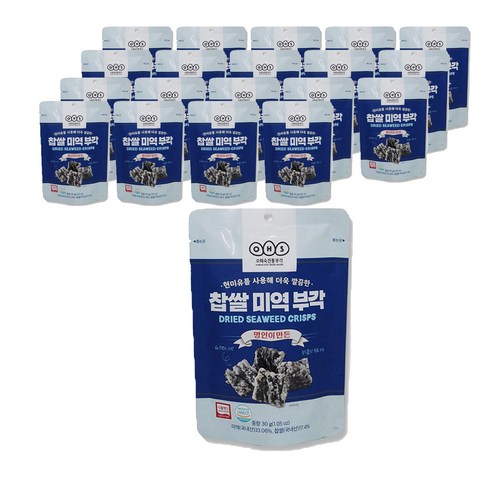 오희숙전통부각 찹쌀 미역 부각, 30g, 20개