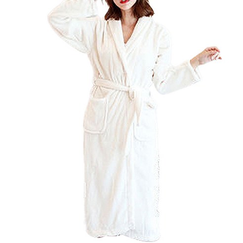 따뜻하고 부드러운 극세사 샤워가운 L, 아이보리, 1개