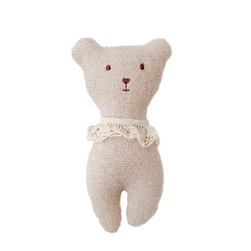 마롤로뜨 돗투돗 신생아 애착인형 딸랑이, 곰랑이 베이지, 1개