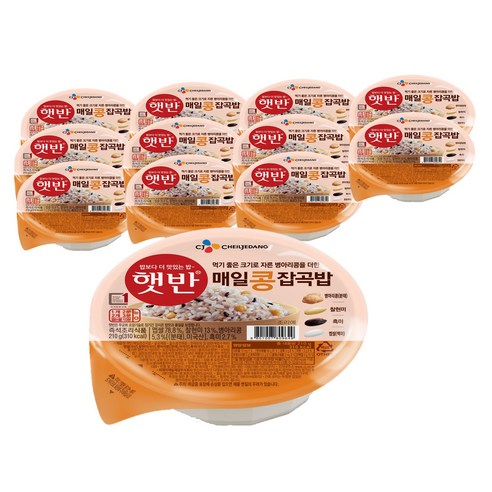 햇반 매일콩잡곡밥, 210g, 12개