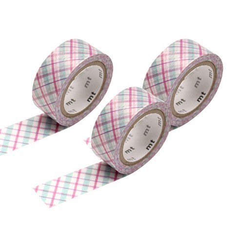 엠티 마스킹테이프 15mm x 5m, 체크 퍼플(DMTK-PL1P01), 3개