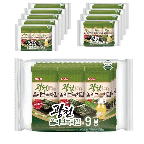 삼육김 광천 올리브 녹차김 9p, 36g, 10개