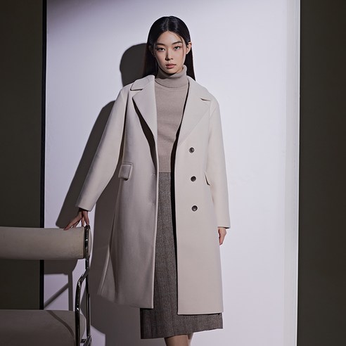 미쏘 여성용 테일러드 3버튼 롱코트