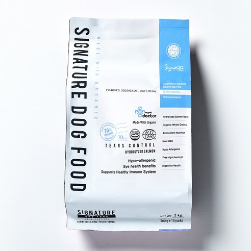 눈물샘 건강 증진 및 눈물 얼룩 예방을 위한 프리미엄 유기농 강아지 사료