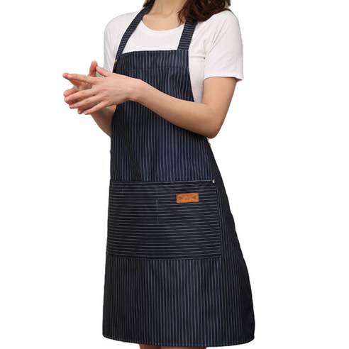 세이프탑 깔끔한 앞치마, 03 스트라이프 다크 블루, 1개