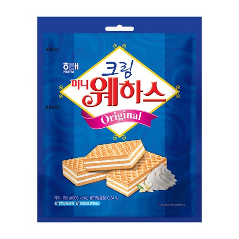 해태제과 크림 미니 웨하스, 150g, 2개