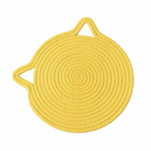 비커밍제이 고양이 멀티 다용도 냄비 매트 m 30cm, 옐로우, 1개