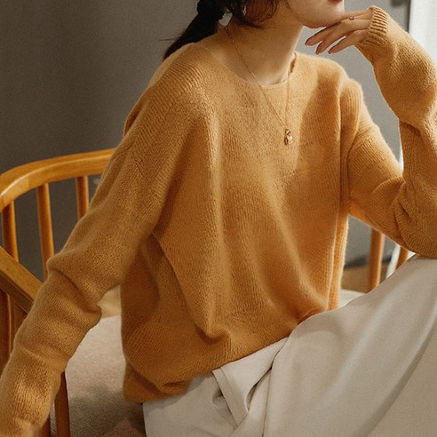 페이퍼먼츠 여성용 은은 파스텔 시스루 니트 티셔츠 01158