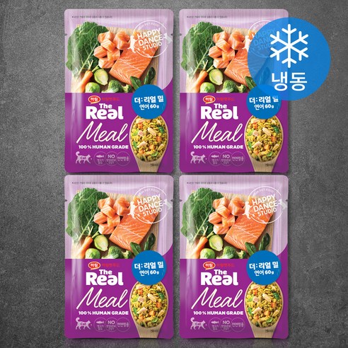 하림펫푸드 전연령 고양이 더 리얼 밀 냉동 습식사료, 연어, 60g, 4개