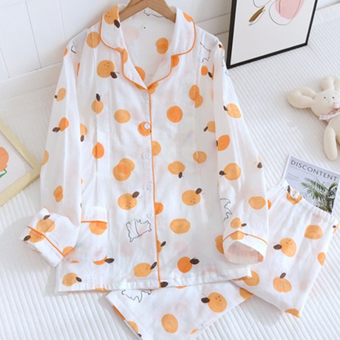 에스텔라 오렌지색 귤 잠옷 상하세트