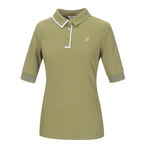 볼빅 여성용 골프 5부소매 카라 포인트 티셔츠 VLTSM410