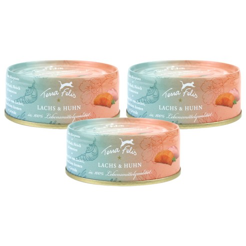 테라펠리스 고양이 연어 앤 치킨 캔사료 3p, 80g, 3개