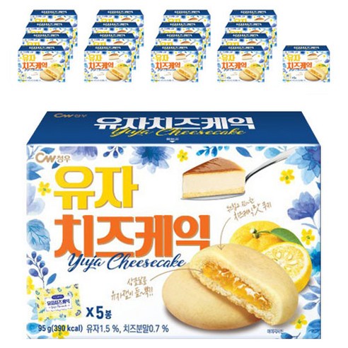 청우 유자 치즈케익 5p, 95g, 18개