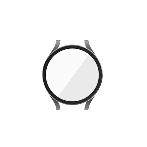 랩씨 스마트워치 강화유리 액정보호 하드 풀커버 케이스 44mm, 블랙