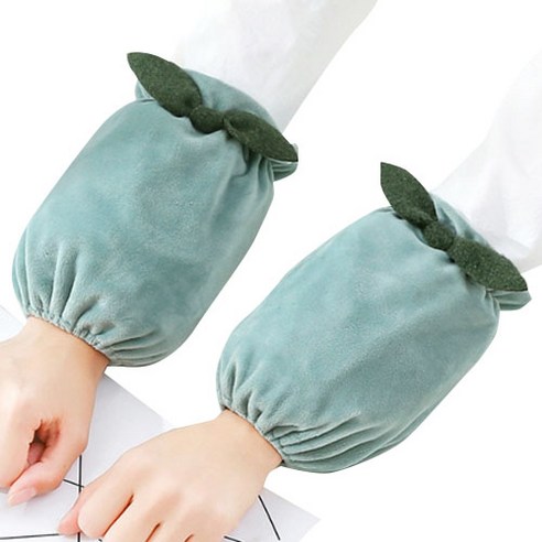 리본 숏스타일 성인용 팔토시, 그린