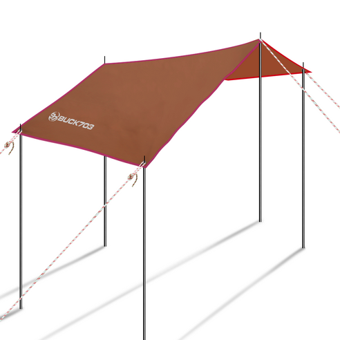 벅703 그늘막 브라운 심플 타프 대형 3000 x 3600 mm + 파우치, 1개