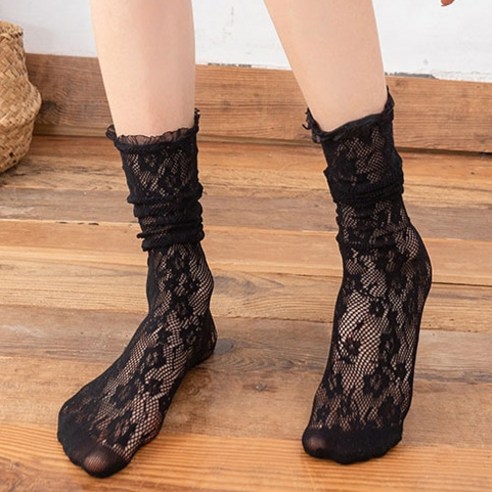 사랑스러운 우리 아이에게, 미소 여아용 나팔꽃 무늬 메쉬 니삭스 M807로 특별한 하루를 선물하세요!