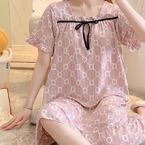 알럽홈 리본 홈웨어 수유 원피스