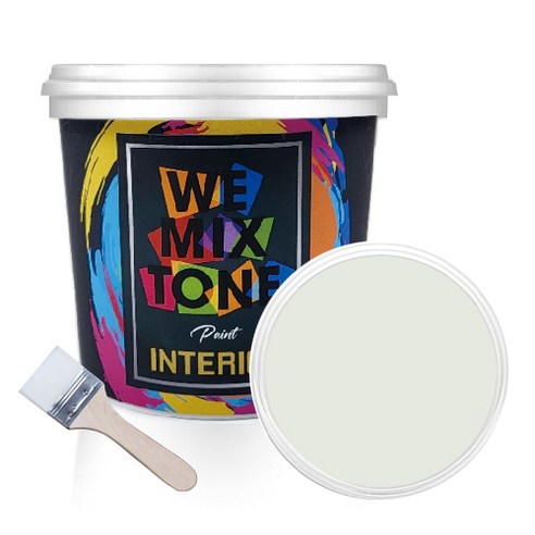 WEMIXTONE 내부용 INTERIOR 수성 페인트 1L + 붓, WMT0301P01(페인트), 랜덤발송(붓)