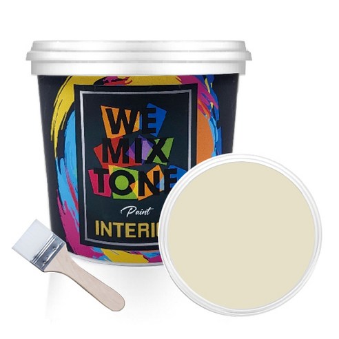WEMIXTONE 내부용 INTERIOR 수성 페인트 1L + 붓, WMT0323P01(페인트), 랜덤발송(붓)