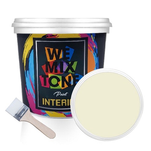 WEMIXTONE 내부용 INTERIOR 수성 페인트 1L + 붓, WMT0331P01(페인트), 랜덤발송(붓)