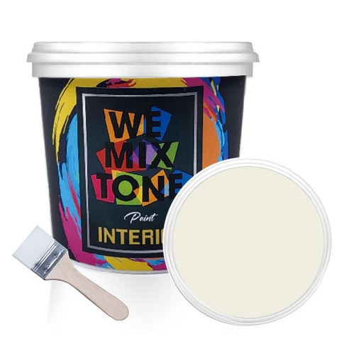 WEMIXTONE 내부용 INTERIOR 수성 페인트 1L + 붓, WMT0161P01 + 랜덤 발송, 1세트