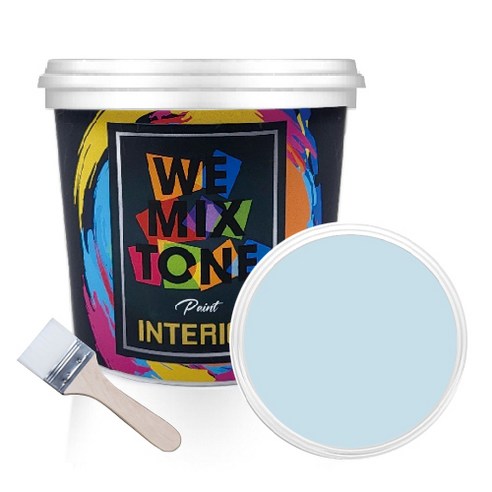 WEMIXTONE 내부용 INTERIOR 수성 페인트 1L + 붓, WMT0405P01 + 랜덤 발송, 1세트