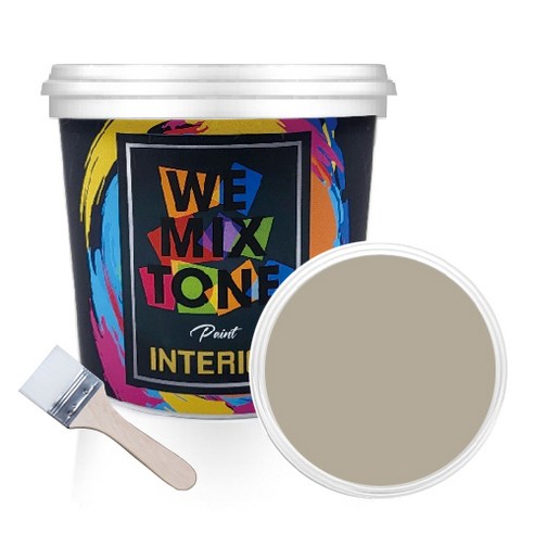 WEMIXTONE 내부용 INTERIOR 수성 페인트 1L + 붓, WMT0071P01 + 랜덤 발송, 1세트