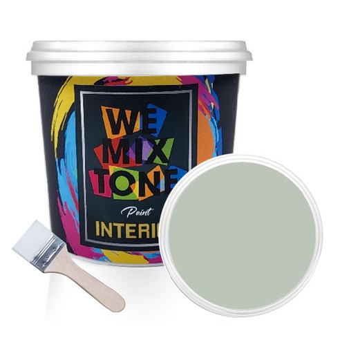 WEMIXTONE 내부용 INTERIOR 수성 페인트 1L + 붓, WMT0297P01(페인트), 랜덤발송(붓)