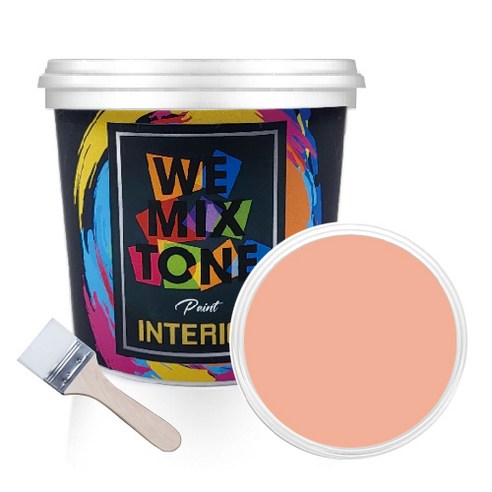 WEMIXTONE 내부용 INTERIOR 수성 페인트 1L + 붓, WMT0515P01(페인트), 랜덤발송(붓)