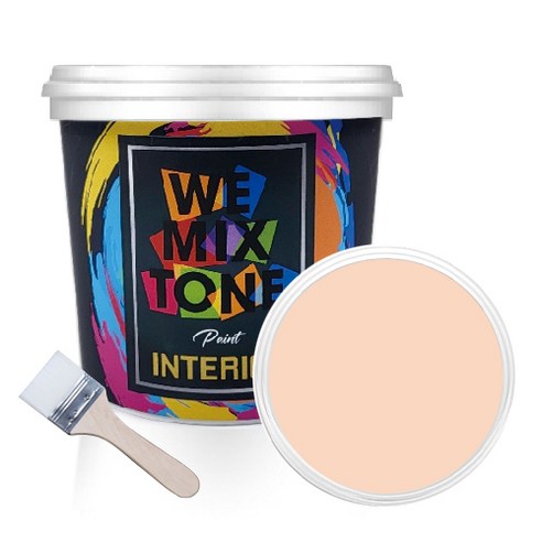 WEMIXTONE 내부용 INTERIOR 수성 페인트 1L + 붓, WMT0365P01 + 랜덤 발송, 1세트