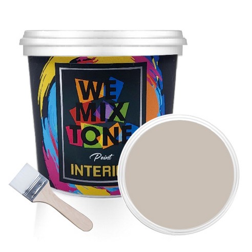 WEMIXTONE 내부용 INTERIOR 수성 페인트 1L + 붓, WMT0217P01(페인트), 랜덤발송(붓)