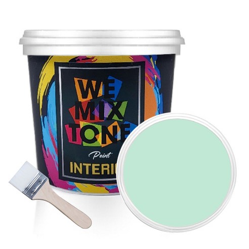 WEMIXTONE 내부용 INTERIOR 수성 페인트 1L + 붓, WMT0435P01 + 랜덤 발송, 1세트