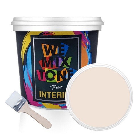 WEMIXTONE 내부용 INTERIOR 수성 페인트 1L + 붓, WMT0213P01 + 랜덤 발송, 1세트