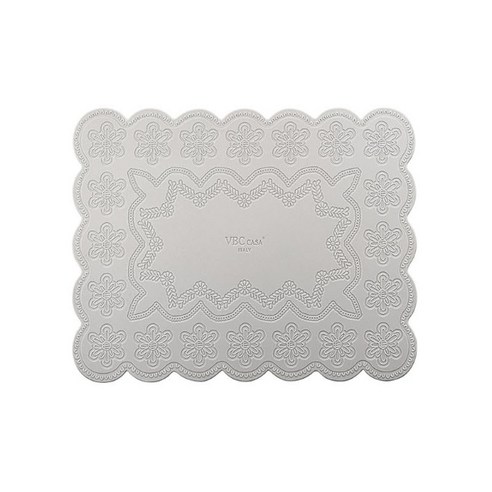 VBCCASA 사각 실리콘 플레이스매트, 메를레토 그레이, 400mm x 290mm x h 3mm, 1개