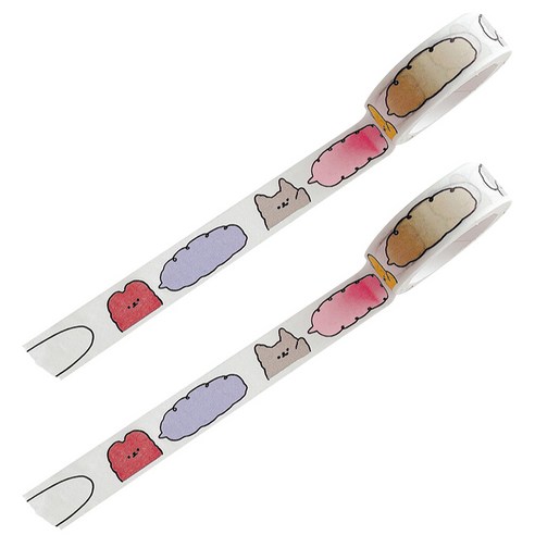 마켓A 화이트베이스 종이 마스킹 테이프 1.5cm x 5m, 2개, 말풍선